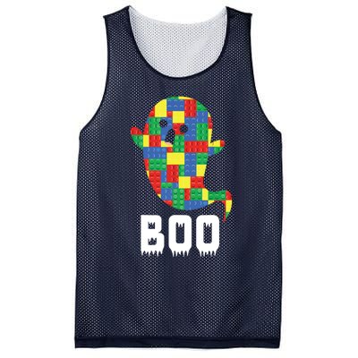 Building Blocks Ghost Boo Master Builder Halloween Tees Boy Mesh Reversible Basketball Jersey Tank