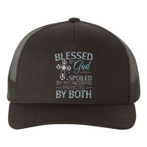 Blessed By God Spoiled By My Husband Protected By Both Yupoong Adult 5-Panel Trucker Hat