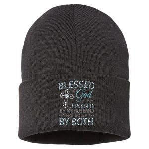 Blessed By God Spoiled By My Husband Protected By Both Sustainable Knit Beanie