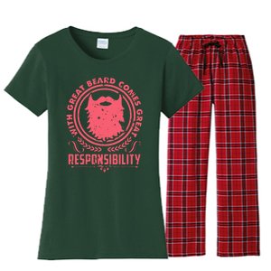 Bushy Beard Goatee Beard Full Beard Bearded Women's Flannel Pajama Set