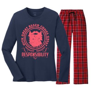 Bushy Beard Goatee Beard Full Beard Bearded Women's Long Sleeve Flannel Pajama Set 