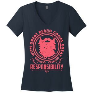 Bushy Beard Goatee Beard Full Beard Bearded Women's V-Neck T-Shirt