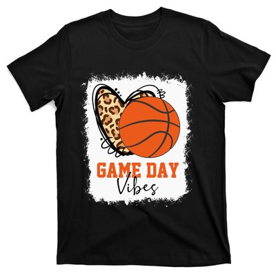 Bleached Basketball Game Day Vibes Basketball Mom Game Day T-Shirt