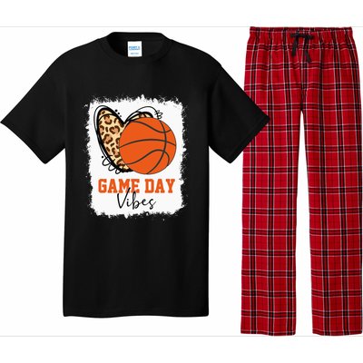 Bleached Basketball Game Day Vibes Basketball Mom Game Day Pajama Set