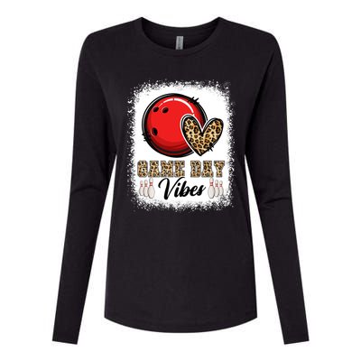 Bleached Bowling Game Day Vibes Bowling Mom Game Day Season Gift Womens Cotton Relaxed Long Sleeve T-Shirt