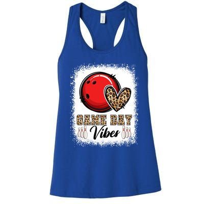 Bleached Bowling Game Day Vibes Bowling Mom Game Day Season Gift Women's Racerback Tank