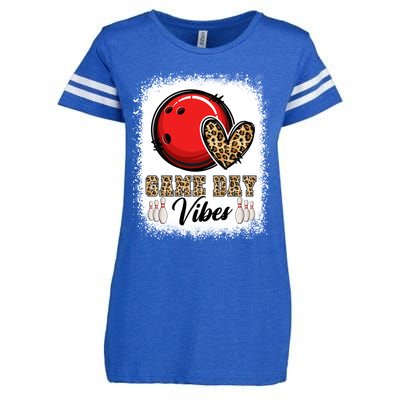 Bleached Bowling Game Day Vibes Bowling Mom Game Day Season Gift Enza Ladies Jersey Football T-Shirt