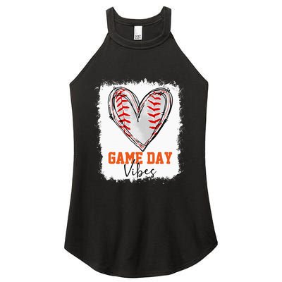 Bleached Baseball Game Day Vibes Baseball Mom Game Day Women's Perfect Tri Rocker Tank