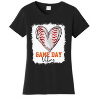 Bleached Baseball Game Day Vibes Baseball Mom Game Day Women's T-Shirt