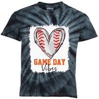 Bleached Baseball Game Day Vibes Baseball Mom Game Day Kids Tie-Dye T-Shirt