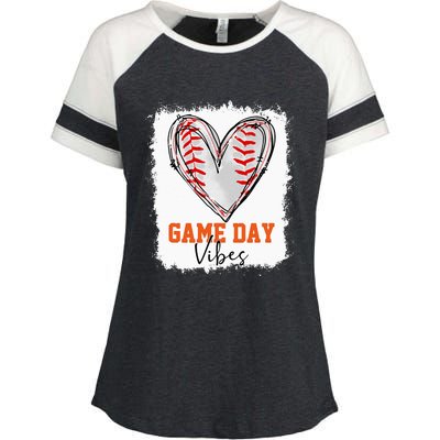 Bleached Baseball Game Day Vibes Baseball Mom Game Day Enza Ladies Jersey Colorblock Tee