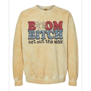 Boom Bitch Get Out The Way Fireworks Funny Colorblast Crewneck Sweatshirt