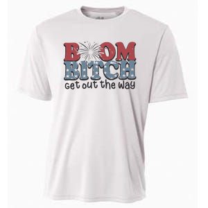 Boom Bitch Get Out The Way Fireworks Funny Cooling Performance Crew T-Shirt