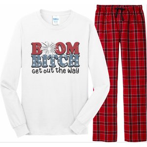 Boom Bitch Get Out The Way Fireworks Funny Long Sleeve Pajama Set