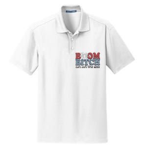 Boom Bitch Get Out The Way Fireworks Funny Dry Zone Grid Polo