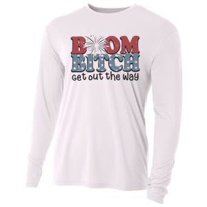 Boom Bitch Get Out The Way Fireworks Funny Cooling Performance Long Sleeve Crew