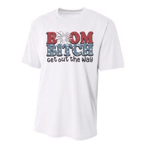 Boom Bitch Get Out The Way Fireworks Funny Performance Sprint T-Shirt