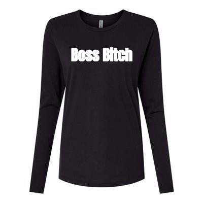 Boss Bitch Gift Womens Cotton Relaxed Long Sleeve T-Shirt