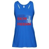 Beer Bacon Gun Freedom American Flag Usa Country Gift Ladies Essential Flowy Tank