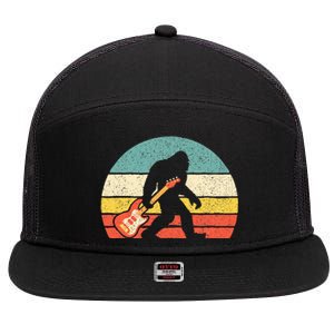 Bigfoot Bass Guitar Bass Player Bassist Music Guitarist 7 Panel Mesh Trucker Snapback Hat