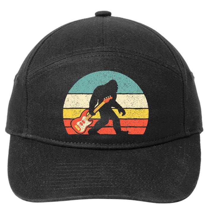 Bigfoot Bass Guitar Bass Player Bassist Music Guitarist 7-Panel Snapback Hat