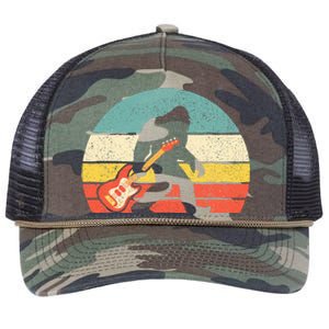 Bigfoot Bass Guitar Bass Player Bassist Music Guitarist Retro Rope Trucker Hat Cap