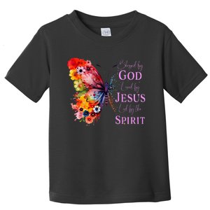 Blessed By God Loved By Jesus Butterfly Toddler T-Shirt