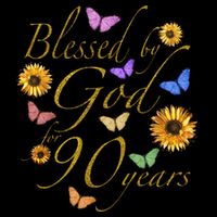 Blessed By God For 90 Year Butterfly Sunflower 90th Birthday Sweatshirt