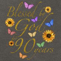 Blessed By God For 90 Year Butterfly Sunflower 90th Birthday Cotton Canvas Backpack