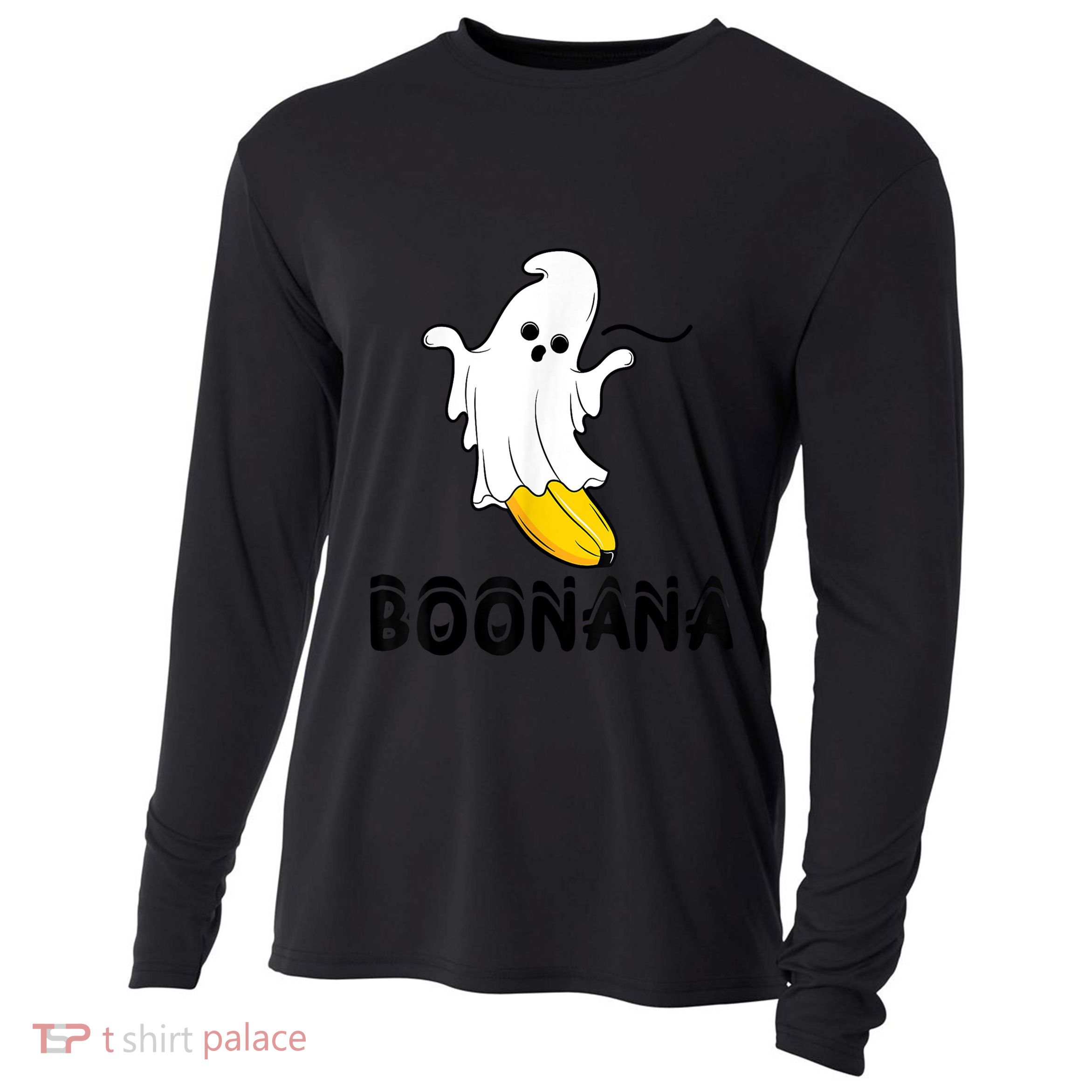 Boonana Boo Ghost Banana Halloween Costume Funny Cooling Performance Long Sleeve Crew