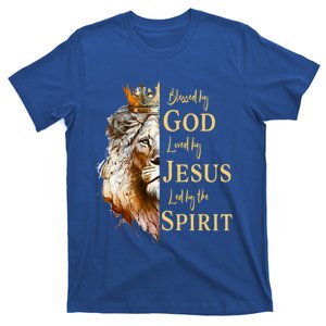 Blessed By God Loved By Jesus Lion Gift T-Shirt