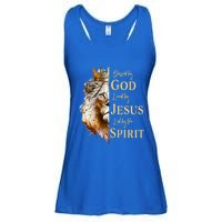 Blessed By God Loved By Jesus Lion Gift Ladies Essential Flowy Tank