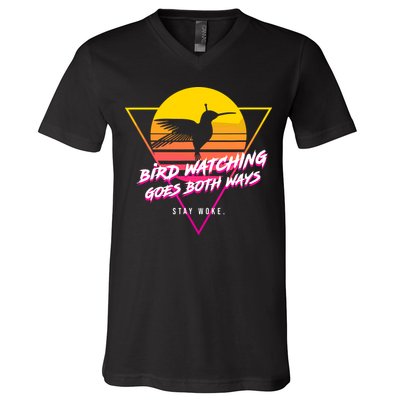 Birds Birdwatching Goes Both Ways They Arent Real Truth Meme V-Neck T-Shirt