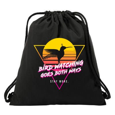 Birds Birdwatching Goes Both Ways They Arent Real Truth Meme Drawstring Bag