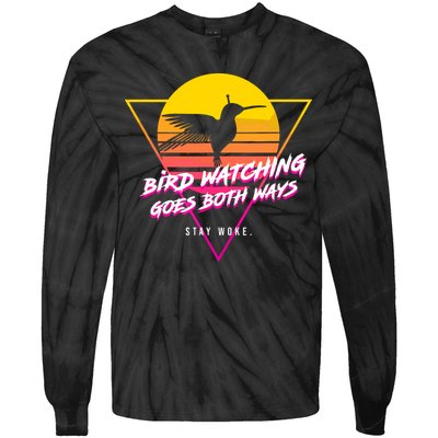 Birds Birdwatching Goes Both Ways They Arent Real Truth Meme Tie-Dye Long Sleeve Shirt