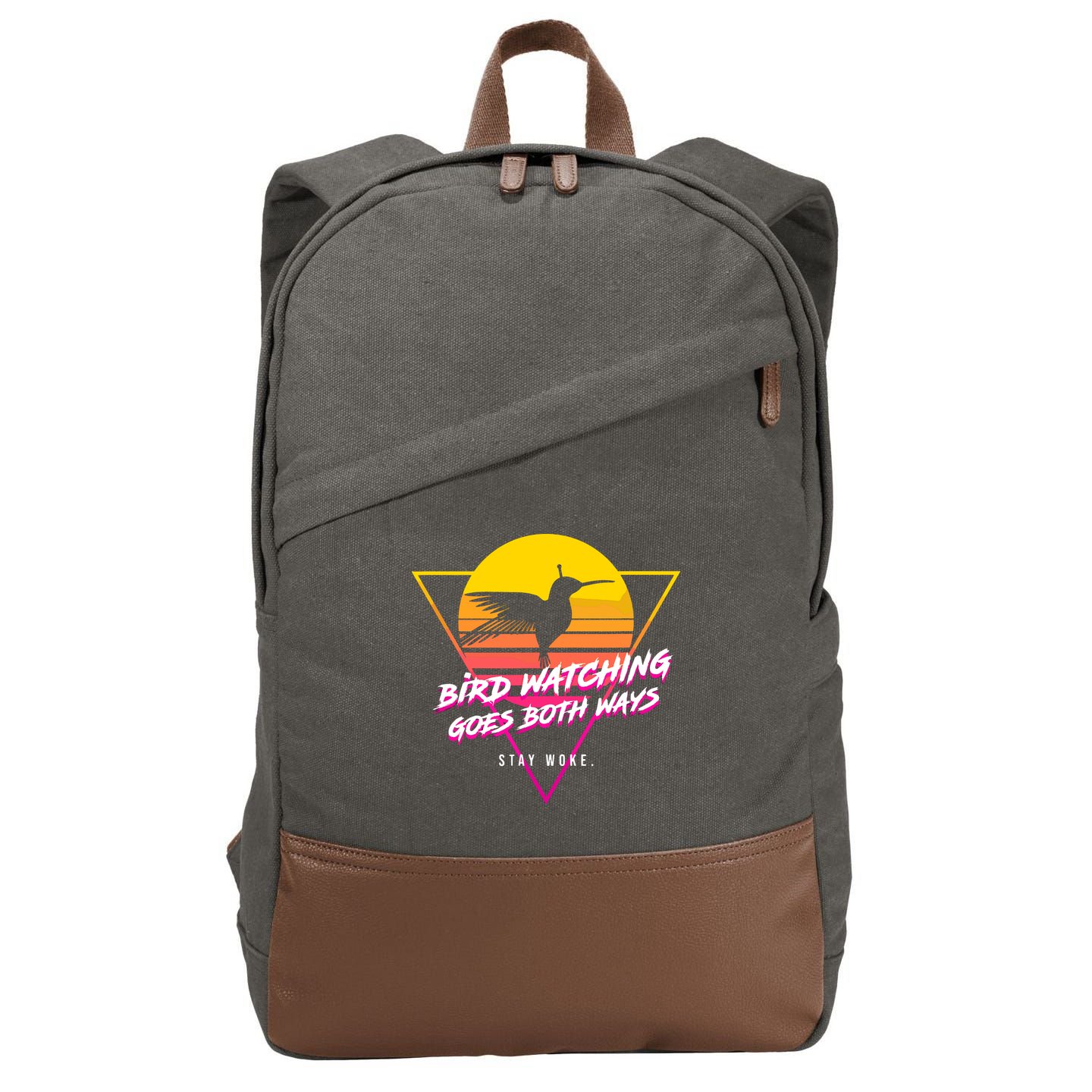 Birds Birdwatching Goes Both Ways They Arent Real Truth Meme Cotton Canvas Backpack