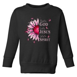 Blessed By God Loved By Jesus Sunflower Toddler Sweatshirt