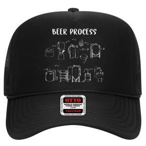 Brewing Beer Gift Brew Lovers Craft Beers Hops Fermentation High Crown Mesh Back Trucker Hat