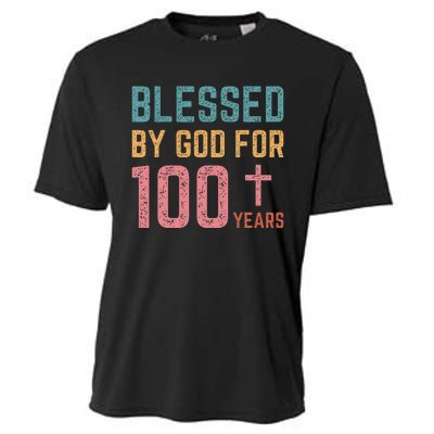 Blessed By God For 100 Years Old Religious Cooling Performance Crew T-Shirt