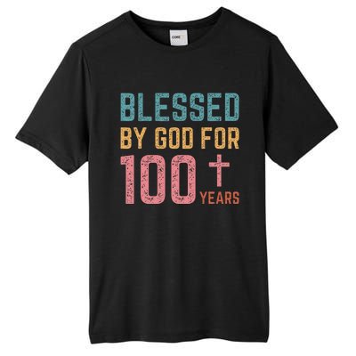 Blessed By God For 100 Years Old Religious Tall Fusion ChromaSoft Performance T-Shirt