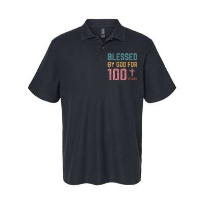 Blessed By God For 100 Years Old Religious Softstyle Adult Sport Polo