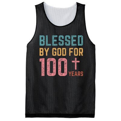 Blessed By God For 100 Years Old Religious Mesh Reversible Basketball Jersey Tank