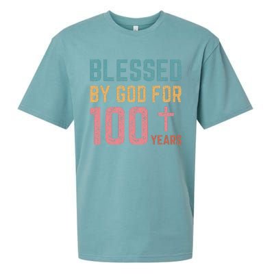 Blessed By God For 100 Years Old Religious Sueded Cloud Jersey T-Shirt