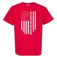 Beer Bacon Guns & Freedom / USA BBQ American Flag Drinking Garment-Dyed Heavyweight T-Shirt