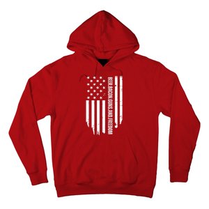 Beer Bacon Guns & Freedom / USA BBQ American Flag Drinking Hoodie