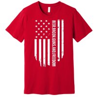 Beer Bacon Guns & Freedom / USA BBQ American Flag Drinking Premium T-Shirt