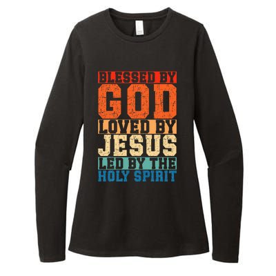 Blessed By God Loved By Jesus Led By The Holy Spirit Womens CVC Long Sleeve Shirt