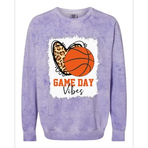 Bleached Basketball Game Day Vibes Basketball Mom Game Day Colorblast Crewneck Sweatshirt