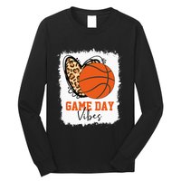 Bleached Basketball Game Day Vibes Basketball Mom Game Day Long Sleeve Shirt