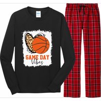 Bleached Basketball Game Day Vibes Basketball Mom Game Day Long Sleeve Pajama Set